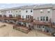 Aerial view of backyard decks with outdoor seating at 1336 Rosen Rd, Brookhaven, GA 30319