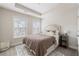Bright bedroom with a comfortable bed, two windows, carpet flooring and neutral walls at 1336 Rosen Rd, Brookhaven, GA 30319