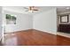 Spacious bedroom with hardwood floors, lots of natural light, and ensuite bathroom at 30 Dunwoody Springs Dr, Atlanta, GA 30328