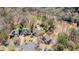 An aerial perspective of a home with a private pool surrounded by a natural wooded landscape at 6715 Brookline Ct, Cumming, GA 30040