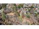 An aerial view of a home featuring a backyard oasis with pool, mature trees, and residential surroundings at 6715 Brookline Ct, Cumming, GA 30040