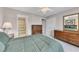 Bedroom featuring a comfortable bed, classic dressers, and an ensuite bathroom at 6690 Cold Stream Dr, Cumming, GA 30040