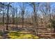 Picturesque backyard surrounded by mature trees offers private retreat at 7690 Classic Way, Atlanta, GA 30350