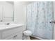 Bathroom with a sink, toilet, and shower curtain at 225 Stonewood Ct, Temple, GA 30179
