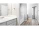 Bathroom with vanity and sink, tub and shower at 225 Stonewood Ct, Temple, GA 30179