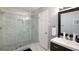 Sleek bathroom featuring a glass-enclosed shower and modern vanity for a spa-like experience at 2948 Legion Lake Rd, Douglasville, GA 30135