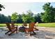 Inviting outdoor space with Adirondack chairs arranged around a stone fire pit, perfect for gatherings at 2948 Legion Lake Rd, Douglasville, GA 30135