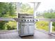 Stainless steel gas grill on a covered deck, ideal for outdoor cooking at 2948 Legion Lake Rd, Douglasville, GA 30135