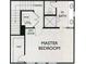 Detailed floor plan of the Primary suite, bathroom, walk-in closet, utility and staircase at 3933 Danube Ln # 221, Atlanta, GA 30339