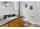 Bathroom featuring modern fixtures, vanity with storage, and contemporary design at 244 Peters St # 23, Atlanta, GA 30313