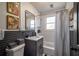 Well-appointed bathroom with subway tile, modern vanity, and a shower-tub combination at 1475 Elizabeth Ln, Atlanta, GA 30344