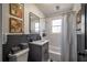 Charming bathroom featuring modern fixtures, stylish vanity, and classic subway tile at 1475 Elizabeth Ln, East Point, GA 30344