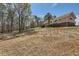Back exterior view of home showing deck and surrounding trees at 12142 Panhandle Rd, Hampton, GA 30228