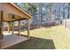 Spacious backyard features a covered patio and a wood fence at 3777 Shady Maple Dr, Lithonia, GA 30038