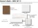 A sample of design options for a bathroom, including countertop, hardware, and floor and wall tiles at 175 Basil St, Cumming, GA 30040