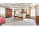 Spacious main bedroom featuring tray ceiling, floral curtains, and large wardrobe at 4610 Wynmeade Ne Park, Marietta, GA 30067