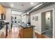 Bright kitchen with stainless steel appliances, breakfast bar and open floorplan to other rooms at 5300 Peachtree Rd # 1311, Atlanta, GA 30341