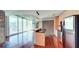 Open-concept living space with hardwood floors and city views at 860 Peachtree Ne St # 917, Atlanta, GA 30308