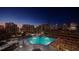 Rooftop swimming pool with city skyline view at dusk, perfect for relaxation and recreation at 860 Peachtree Ne St # 917, Atlanta, GA 30308