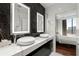 Modern bathroom with double sinks, marble countertops, and luxurious finishes at 2828 Peachtree Nw Rd # 701, Atlanta, GA 30305