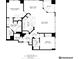 Detailed floor plan showcasing the layout of the home, including room dimensions and balcony at 2828 Peachtree Nw Rd # 701, Atlanta, GA 30305