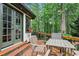 Inviting back deck with seating area surrounded by lush greenery at 2819 Saddlebrook Nw Way, Marietta, GA 30064