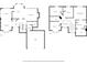 Layout of first and second floor including living room, kitchen, garage and bedrooms at 7104 Big Woods Dr, Woodstock, GA 30189