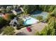 The community pool and tennis courts are shown in a flattering aerial view that also highlights the parking and clubhouse at 4770 Shiloh Springs Rd, Cumming, GA 30040