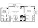 Floor plan showing layout of the home, including two bedrooms, living, kitchen and balcony at 2161 Peachtree Ne Rd # 405, Atlanta, GA 30309