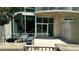 Private balcony featuring a dining table and chairs, perfect for enjoying meals outdoors at 943 Peachtree Ne St # 704, Atlanta, GA 30309