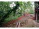 A house backyard with landscaping and lots of trees at 711 Cypress Pointe St, Johns Creek, GA 30022