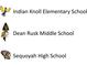 Logos for Indian Knoll Elementary, Dean Rusk Middle, and Sequoyah High Schools at 330 Peninsula Pt, Canton, GA 30115