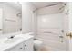 A full bathroom with vanity and mirror, a shower-tub combination, and tile flooring at 3600 Elkhorn Nw Ct, Duluth, GA 30096