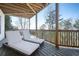Relaxing deck showing two lounge chairs, a wooden railing and a peaceful nature view at 4349 Highborne Ne Dr, Marietta, GA 30066