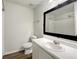 Bathroom with updated vanity and a large framed mirror at 2399 Coach Way, Jonesboro, GA 30236