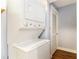Conveniently located laundry area with a stacked washer and dryer at 135 E Hill St # 24, Decatur, GA 30030