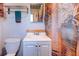Functional bathroom featuring vanity with storage, a mirror, and a charming shower curtain at 5 Yachting Way, Acworth, GA 30102
