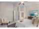 Another view of the main bedroom, with a partial view into the en suite bathroom at 612 Vinings Estates Se Dr # B12, Smyrna, GA 30126