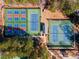 Aerial view of the tennis and pickle ball courts offering options for sports and exercise at 612 Vinings Estates Se Dr # B12, Smyrna, GA 30126