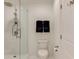 Modern bathroom featuring glass enclosed shower, dual shower heads, and fixtures at 2277 Peachtree Ne Rd # 608, Atlanta, GA 30309