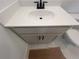 Modern bathroom vanity with matte black faucet and hardware at 630 Gilles Ln, Cumming, GA 30041