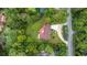 Aerial view of a well-maintained property surrounded by lots of trees and greenery at 12040 Old Mountain Park Rd, Roswell, GA 30075