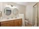 Bathroom featuring double vanity, modern fixtures, and a glass-enclosed shower at 1325 Whitlock Sw Ave, Marietta, GA 30064