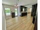 Spacious kitchen with stainless fridge, lots of floor space, and dark cabinets at 610 Coolsprings Ln, Woodstock, GA 30188