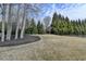 Lush backyard with mature trees, black mulch ground cover, and a sprawling green lawn at 5340 Cole Creek Ln, Cumming, GA 30040