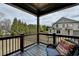 Covered patio with view of the trees and home at 5340 Cole Creek Ln, Cumming, GA 30040