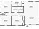 Floor plan of the home featuring bedrooms, bathrooms, kitchen, and living room at 885 Green Valley Dr Nw, Conyers, GA 30012