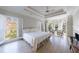 Spacious main bedroom with hardwood floors, fireplace, sitting area, and ample natural light at 1140 Matheson Way, Alpharetta, GA 30022