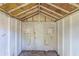 Interior of the shed with white paneling and plywood roof at 2167 Kilarney Rd, Decatur, GA 30032