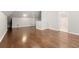 Open concept bedroom and en suite bathroom, hardwood floors and ample natural light at 789 Cooper Sw St, Atlanta, GA 30315